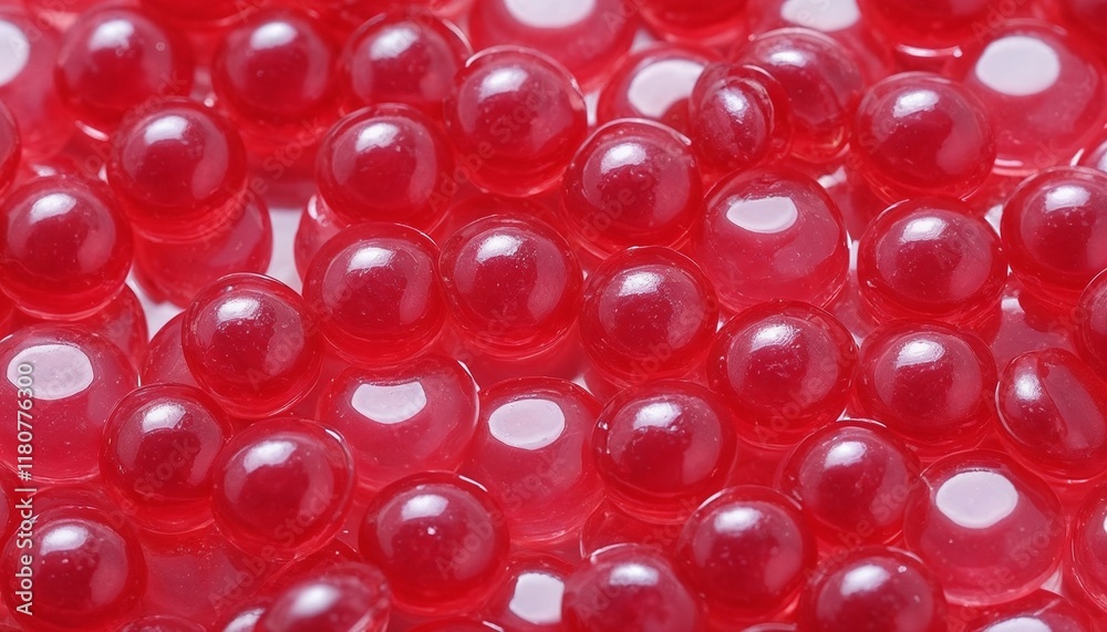 Vibrant red gummy candies arranged closely together on a reflective surface for sweet background Vibrant red gummy candies arranged closely together on a reflective surface for sweet background