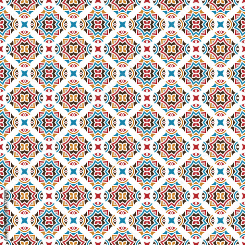 luxury seamless vector colorful pattern. Arabic Islamic floral or linear flower tile tribal pattern for Wedding invitation card