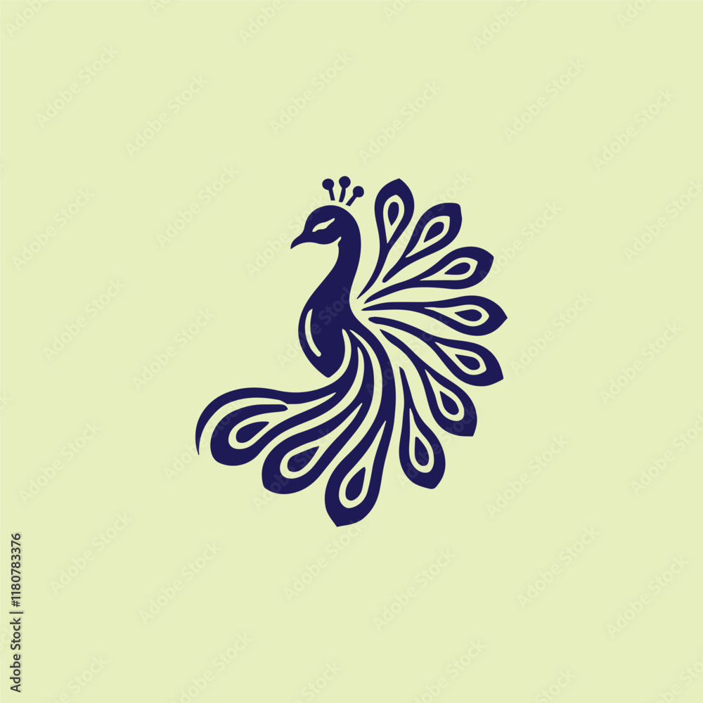 Fototapeta premium Elegant peacock logo