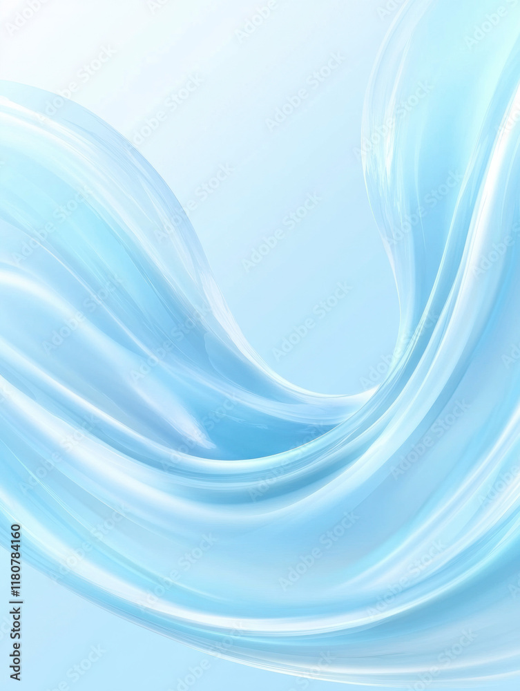 Fototapeta premium Smooth blue waves create serene and calming atmosphere, perfect for backgrounds