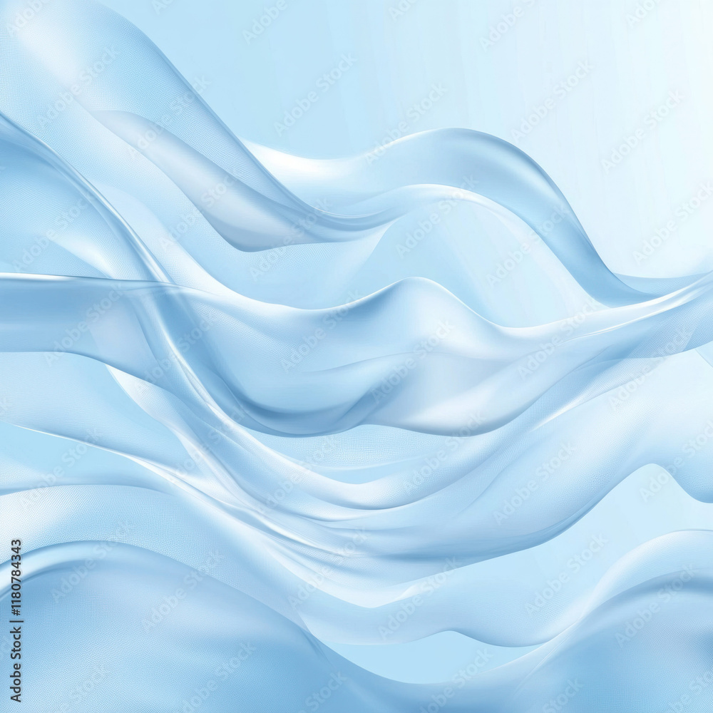 Fototapeta premium Soft blue waves create serene and calming atmosphere, perfect for backgrounds