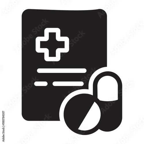 Medical Prescription glyph icon