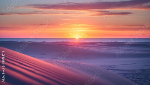 Sunset over the Dunes: A Serene Coastal Landscape