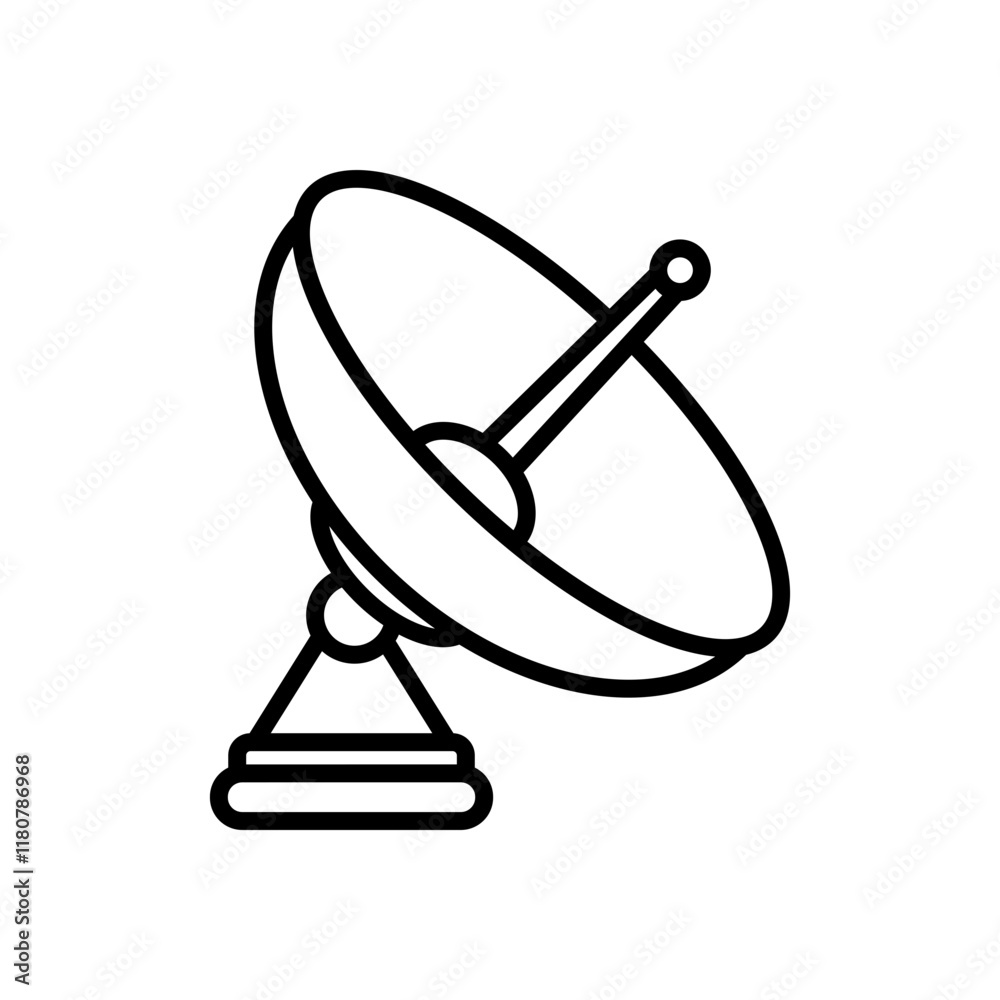 satellite dish icon vector, line style icon satellite dish icon vector, line style icon
