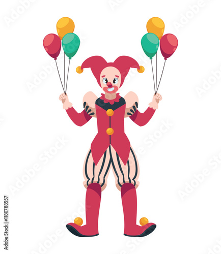 happy clown with balloons party