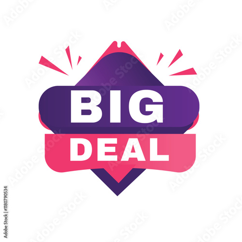 Big deal banner symbol isolated speech template. Vector isolated for announce, business.