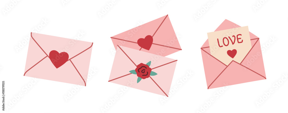 Vector illustration of letters for Valentine's Day Vector illustration of letters for Valentine's Day