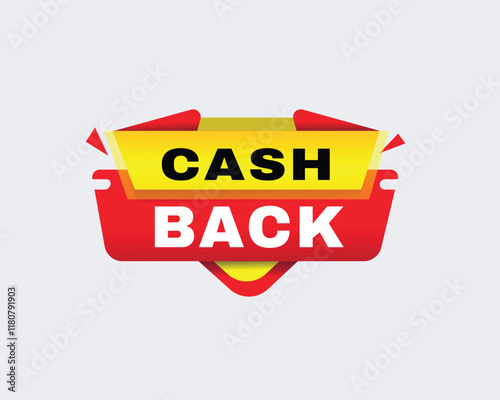 Cash back - banner modern speech design for business concept, vector label, Design white background.
