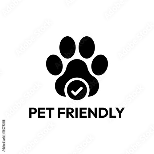 Pet Friendly icon set. Pet Friendly logo, label, sign, badge, symbol, banner, line, flat vector, isolated illustration. Pet Friendly label for product packaging design. Dogs and cats allowed sign.