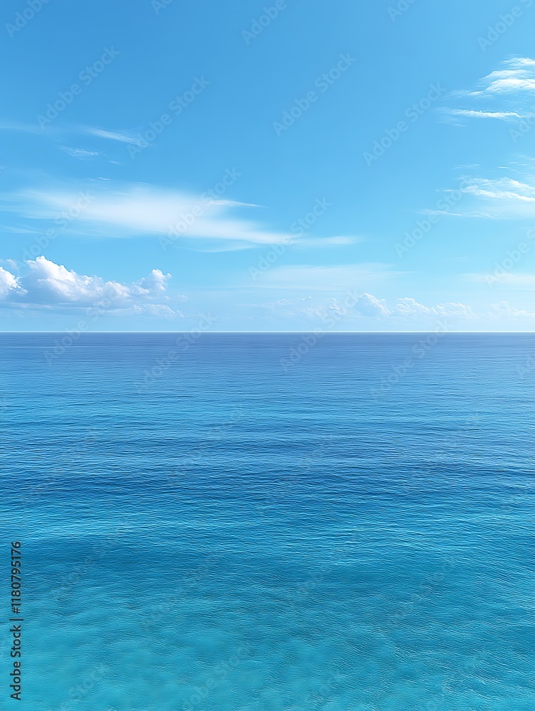 Obraz premium Calm ocean under a blue sky.