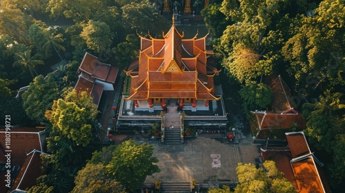 A large group of gold statues of Buddha are sitting in a row. Phuttha Utthayan Makha Bucha Anusorn (Buddhism Memorial Park), Nakhon Nayok, Thailand photo