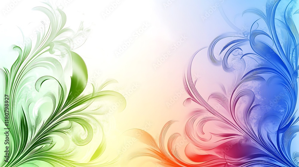 Abstract Rainbow Floral Design Artistic Background Abstract Rainbow Floral Design Artistic Background