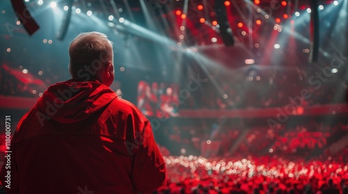 Charismatic Speaker: The speaker stands tall on stage, their voice full of confidence, effortlessly captivating the crowd of hundreds with their engaging and persuasive words.
 photo