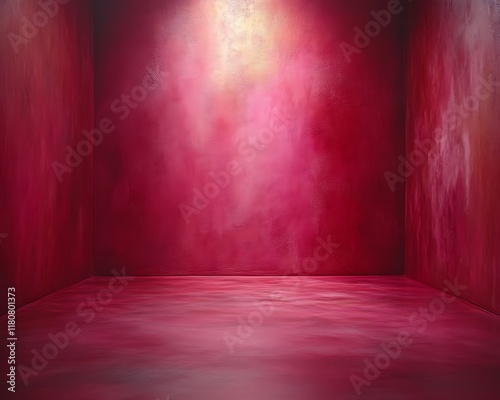 Pink textured room interior with spotlight.