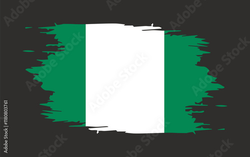 Nigeria flag, official colors and proportion correctly. National Nigeria flag. Vector illustration