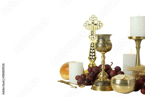 Fototapet PNG, Eucharist, ritual paraphernalia, isolated on white background