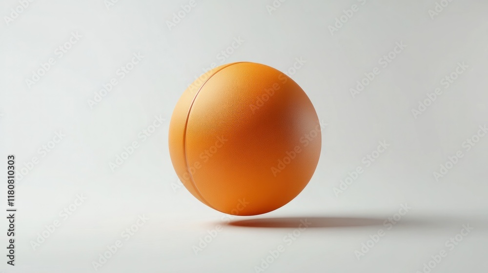 Smooth orange 3D basketball with a matte finish, floating gracefully on a white backdrop. Smooth orange 3D basketball with a matte finish, floating gracefully on a white backdrop.