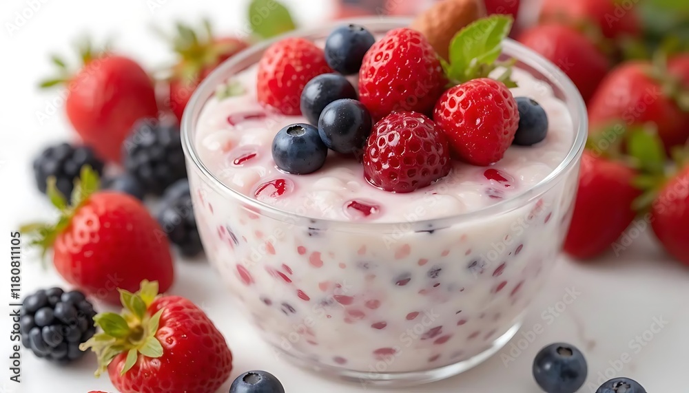 Delicious Berry Yogurt Parfait with Fresh Strawberries and Blueberries Delicious Berry Yogurt Parfait with Fresh Strawberries and Blueberries
