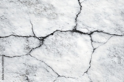 Cracked white surface texture.