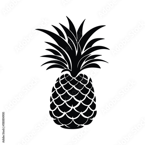 Pineapple tropical fruit icon vector illustration design graphic flat style black and white