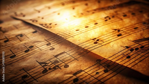 Wallpaper Mural Atmospheric Music Background, Old Paper Notes, Musical Score, Vintage Sheet Music, Brown Paper Texture Torontodigital.ca