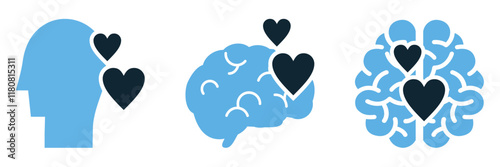 Feelings and Psychology Icons Vector for mental health awareness and personal development.