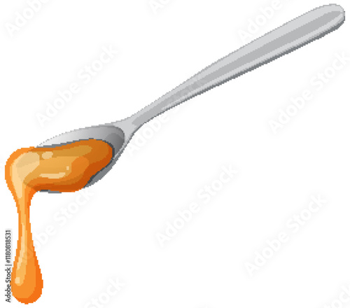 Spoon with Dripping Honey Illustration