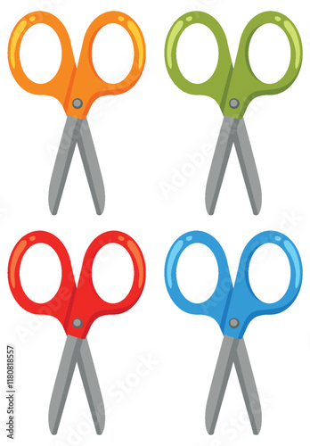 Colorful Scissors Set Illustration