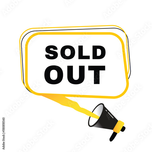 Sold out banner flat vector speech bubble, sign. vector illustration design.