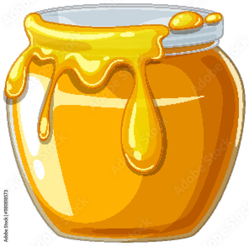 Golden Honey Jar Overflowing with Sweetness