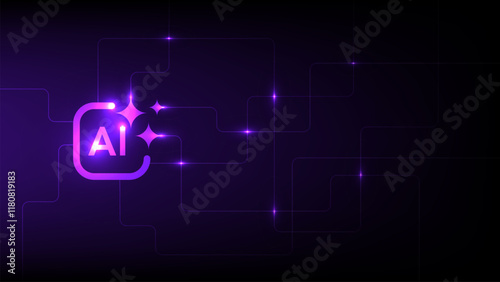 AI Generate logo, Artificial Intelligence colorful rainbow Gradient icon modern minimal Stars icon vector design , circuit lines data for your futuristic website or application image generator with AI