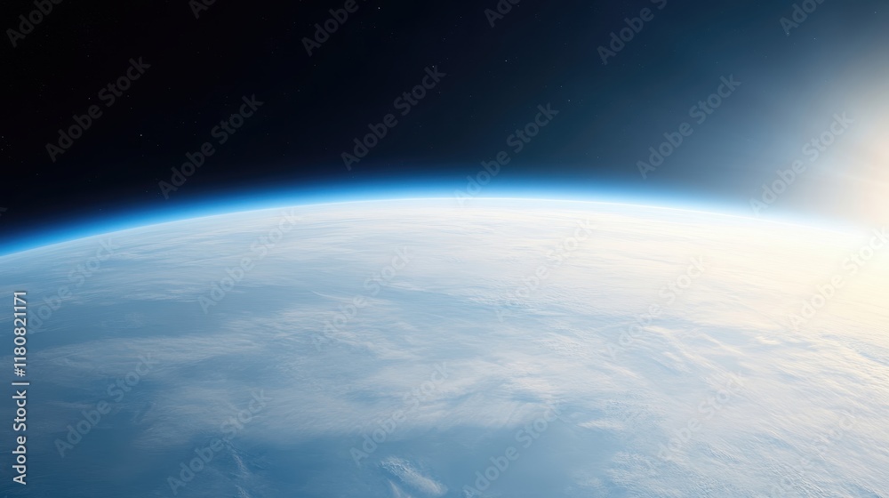A blue and white planet with a clear sky A blue and white planet with a clear sky