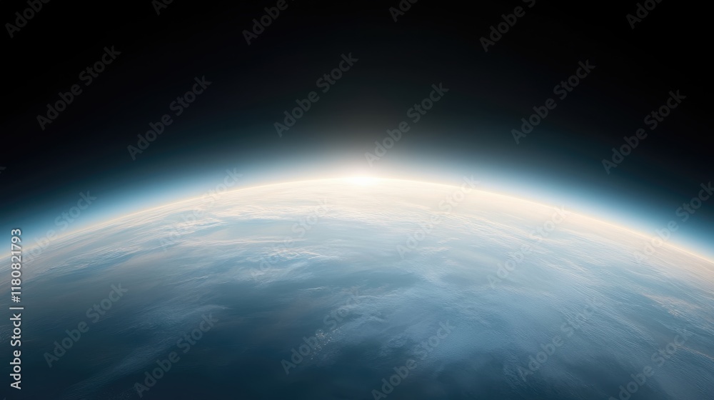 Fototapeta premium A view of the Earth from space, with a blue and white color scheme