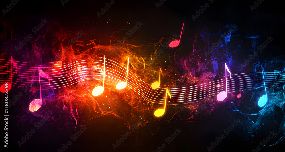 Fototapeta premium Colorful sound wave. Voice, audio energy concept, background 