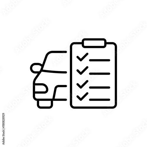 Car maintenance outline icons, minimalist vector illustration ,simple transparent graphic element .Isolated on white background