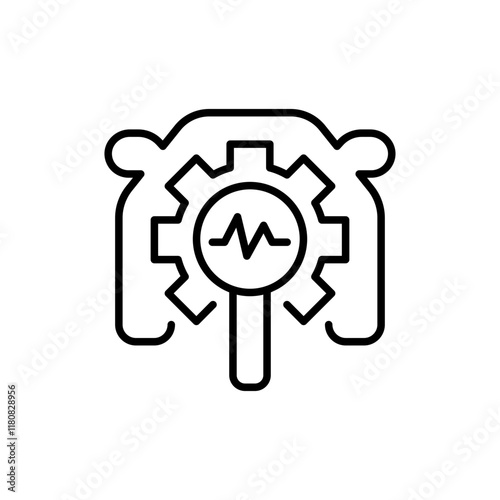 Car diagnose outline icons, minimalist vector illustration ,simple transparent graphic element .Isolated on white background