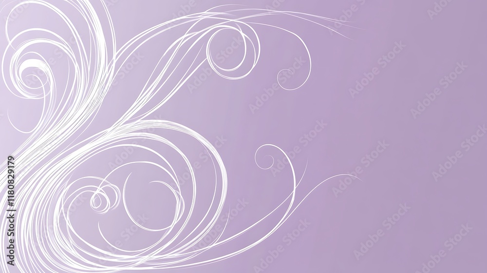 Abstract Lavender Swirls White Line Art Design Abstract Lavender Swirls White Line Art Design