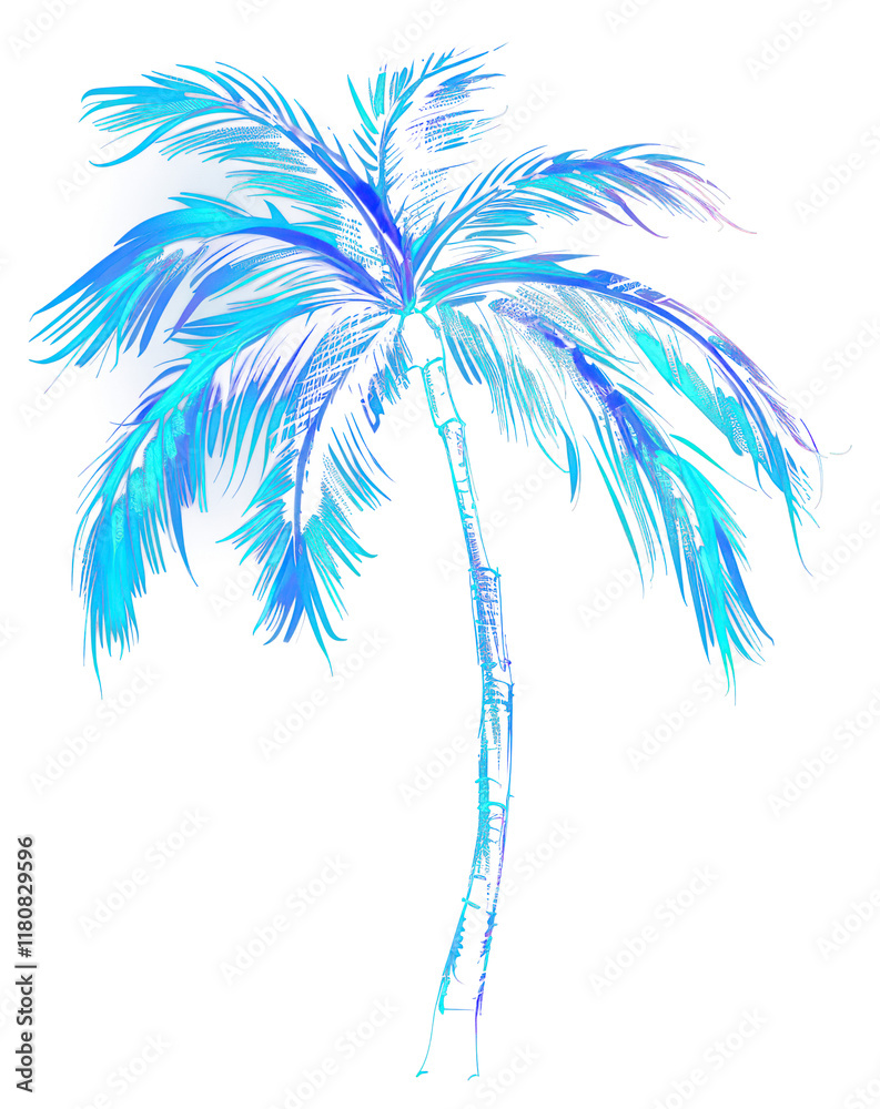 Obraz premium PNG Palm tree neon illustration chandelier.