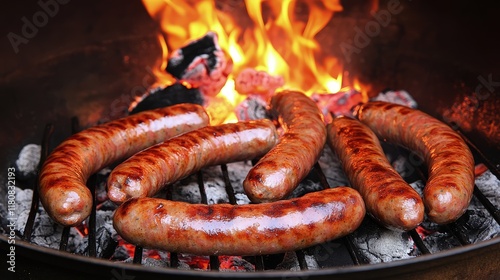 The glow of the flames highlights the savory juices dripping from the meat, making it an irresistible feast.