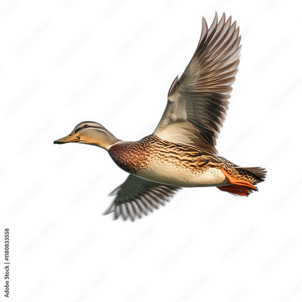 a detailed illustration of a duck in flight. showcasing its vibrant plumage and graceful wingspan against a white background essence of the bird in motion. highlighting its natural beauty and eleganc a detailed illustration of a duck in flight. showcasing its vibrant plumage and graceful wingspan against a white background essence of the bird in motion. highlighting its natural beauty and eleganc