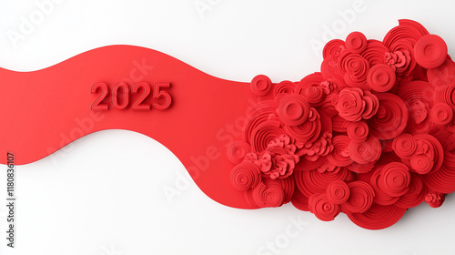 Red 2025: Abstract New Year...