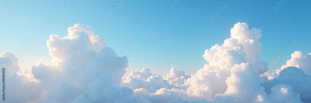 Soft puffy clouds drifting lazily across the sky, blue sky, clouds, soft Soft puffy clouds drifting lazily across the sky, blue sky, clouds, soft