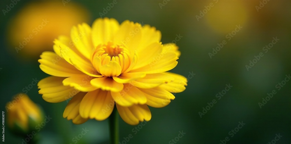 Delicate petals of yellow marigold flower unfolded, flowers, nature Delicate petals of yellow marigold flower unfolded, flowers, nature