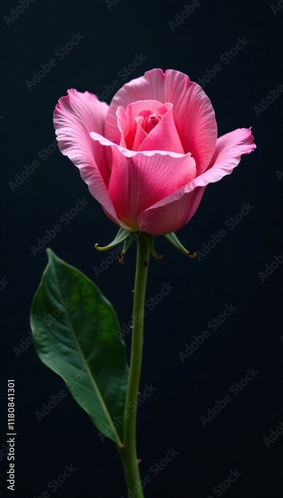Delicate petals unfurl from a solitary bloom on a dark velvet surface, petal, blossom Delicate petals unfurl from a solitary bloom on a dark velvet surface, petal, blossom