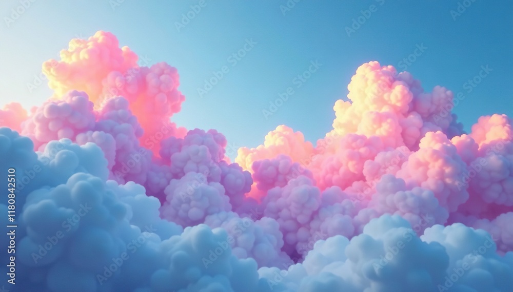 Dreamy pink and blue clouds float effortlessly, dreamy, ambient Dreamy pink and blue clouds float effortlessly, dreamy, ambient