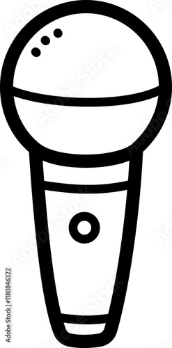 Microphone doodle vector icon and illustration