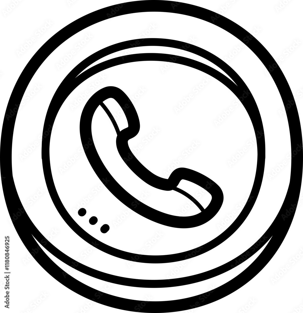 Phone doodle vector icon and illustration Phone doodle vector icon and illustration