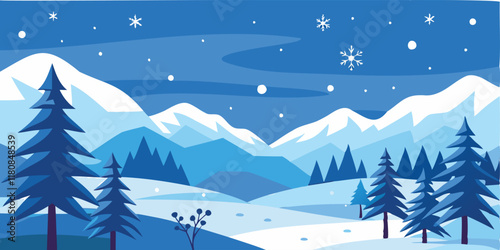 winter background with snowflakes on a beautiful frosty scene