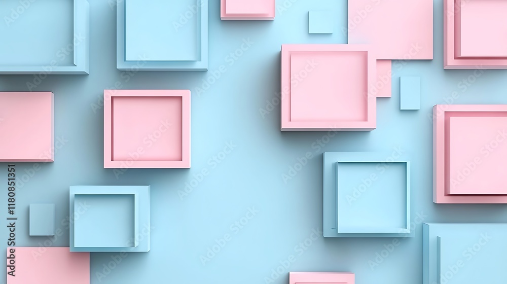 Abstract Pastel Pink and Blue Square Shapes Background Abstract Pastel Pink and Blue Square Shapes Background
