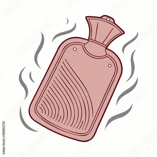 silhouette and vector illustration of a classic hot water bottle